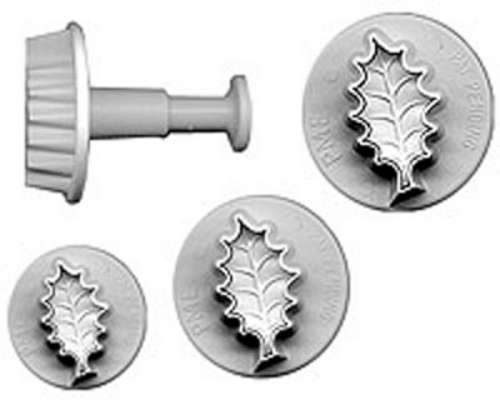Holly Leaf Plunger Cutter Set of 3 - Click Image to Close